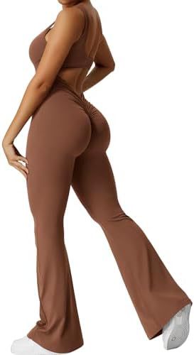 Women’s Bodycon Sleeveless Flared Active Jumpsuit
