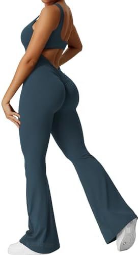 Women’s Bodycon Sleeveless Flared Active Jumpsuit