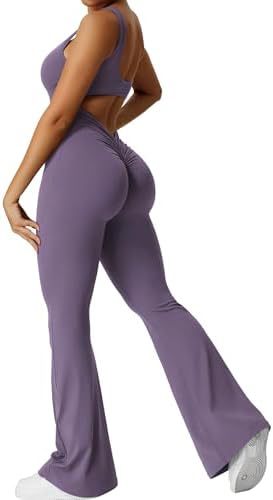 Women’s Bodycon Sleeveless Flared Active Jumpsuit
