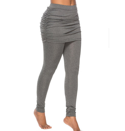 Ruched Waist Skirted Slim Fit Leggings