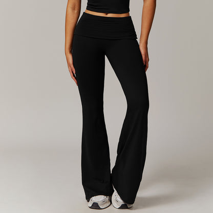 Flare Yoga Pants | Fold Waist Comfort Fit