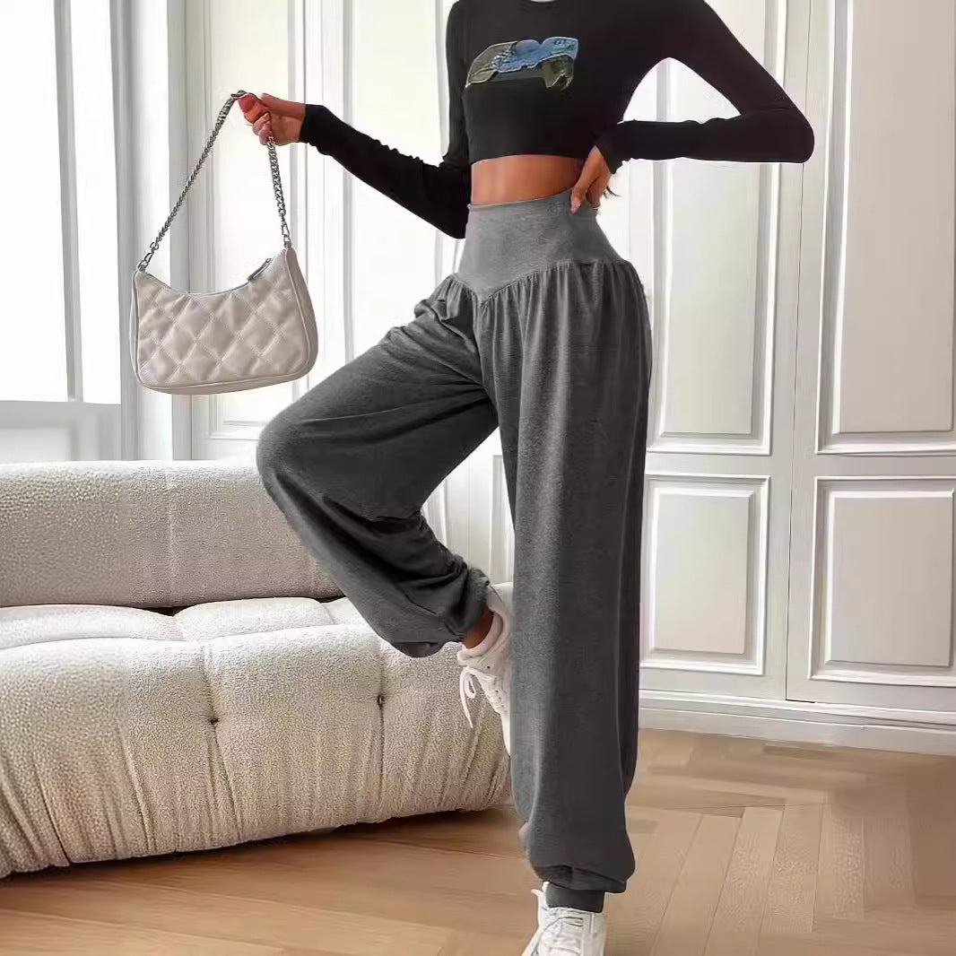 High Waist Relaxed Fit Wide Leg Lounge Pants