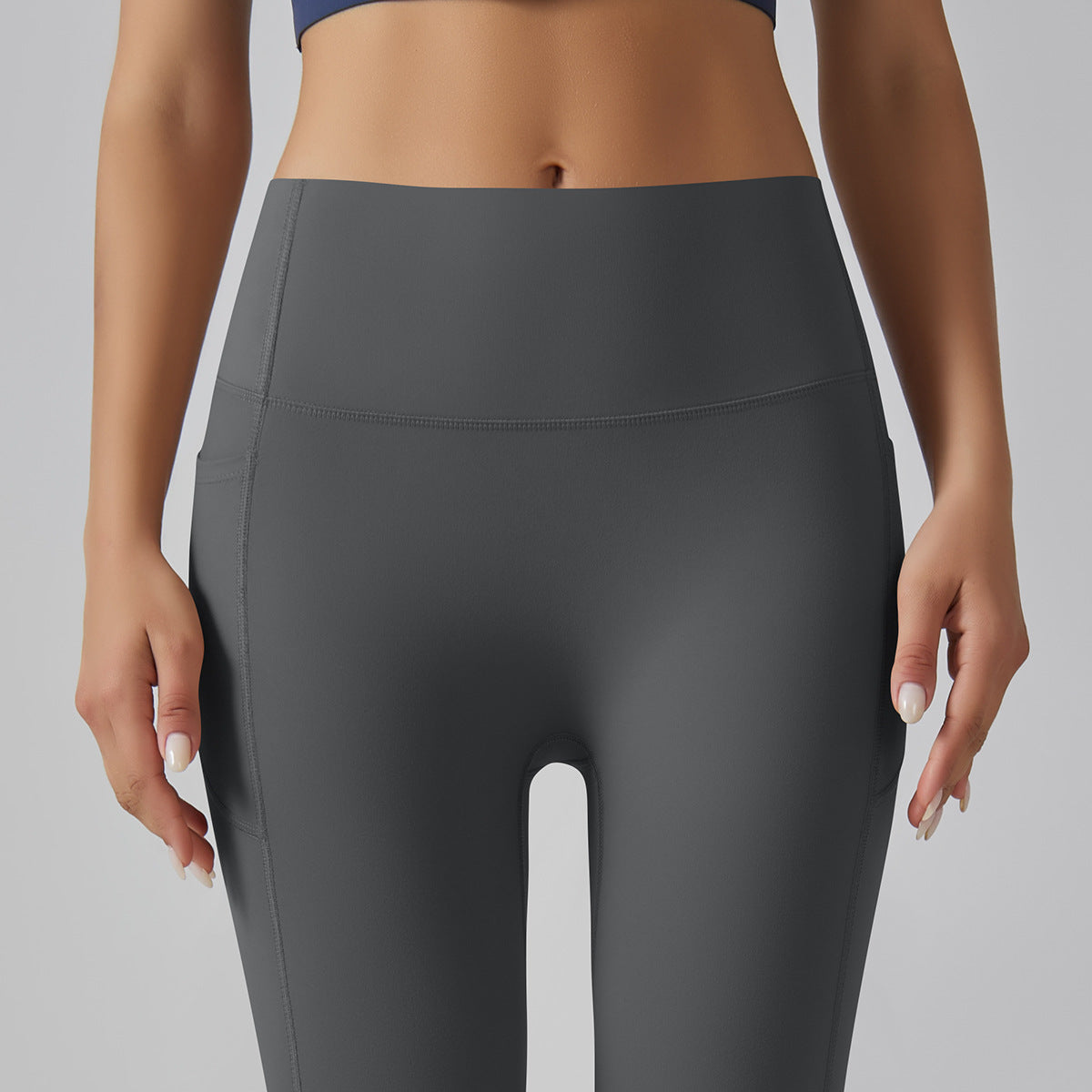 High-Waist Stretch Active Leggings with Side Pocket
