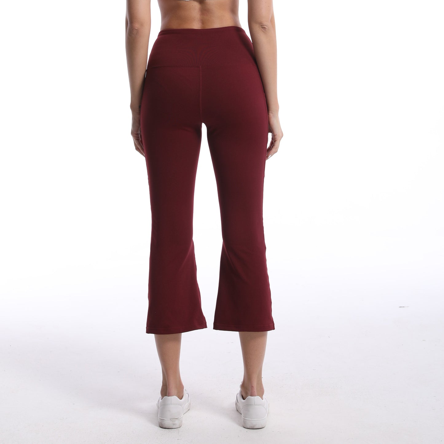 High Waist Stretch Capri Leggings with Side Pockets