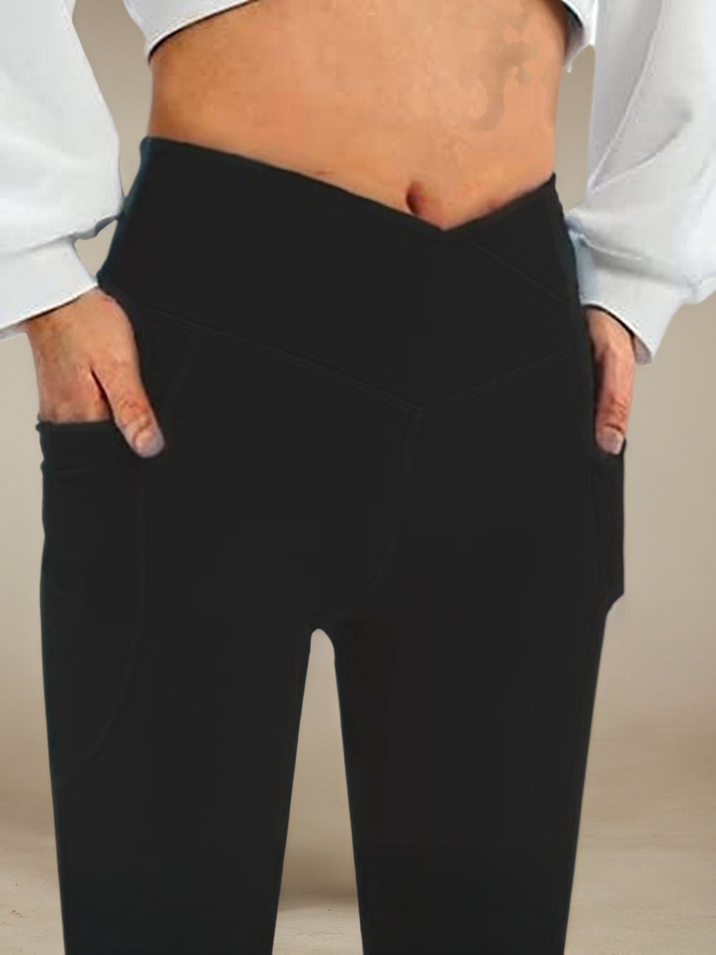 Premium High Waist Flare Leggings with Pocket