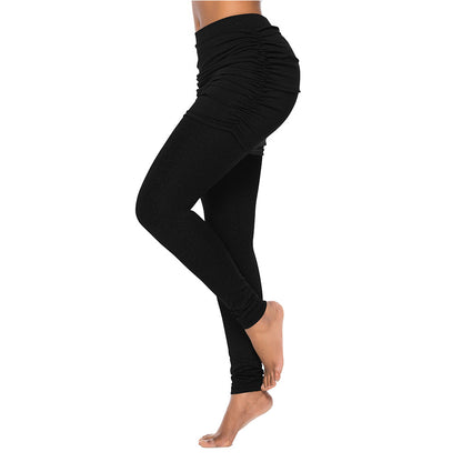 Ruched Waist Skirted Slim Fit Leggings