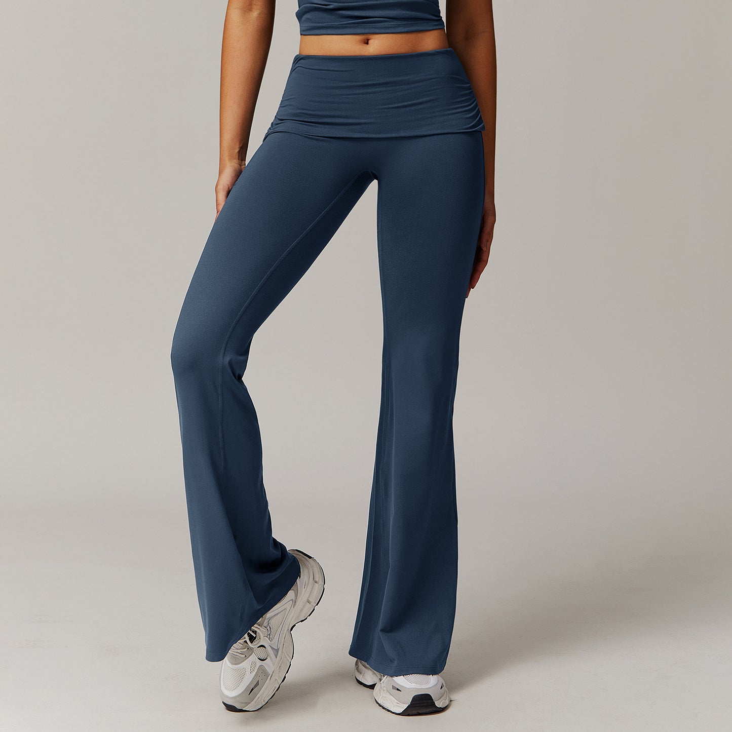 Flare Yoga Pants | Fold Waist Comfort Fit