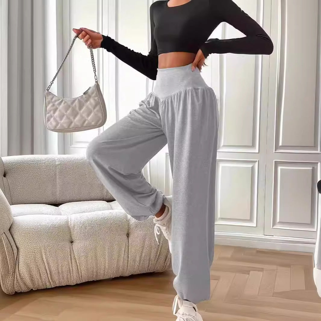 High Waist Relaxed Fit Wide Leg Lounge Pants
