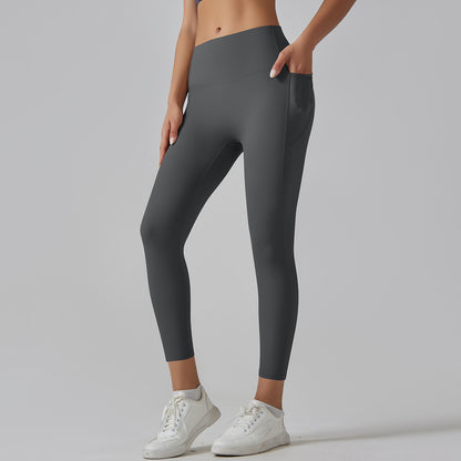 High-Waist Stretch Active Leggings with Side Pocket