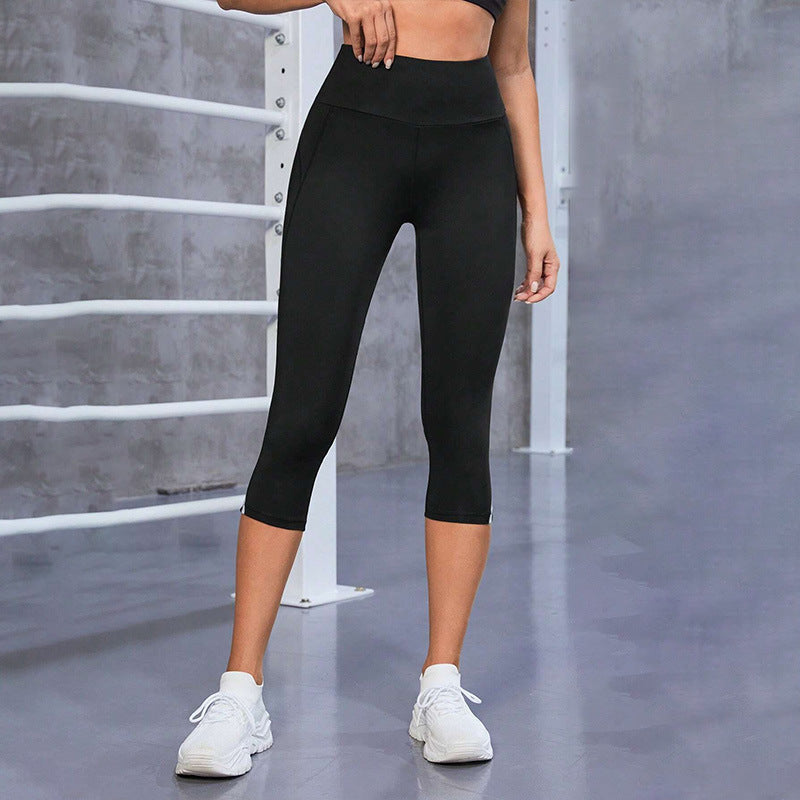 High Waist Performance Capri Leggings with Mesh Panels