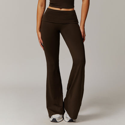 Flare Yoga Pants | Fold Waist Comfort Fit