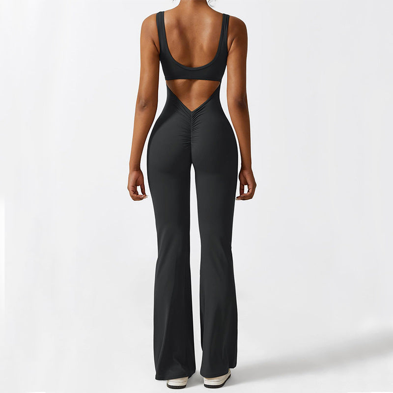 Women’s Bodycon Sleeveless Flared Active Jumpsuit