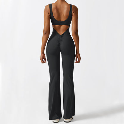 Women’s Bodycon Sleeveless Flared Active Jumpsuit