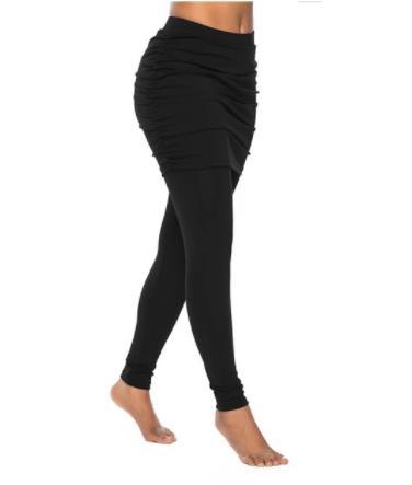Ruched Waist Skirted Slim Fit Leggings
