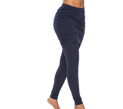 Ruched Waist Skirted Slim Fit Leggings