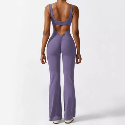 Women’s Bodycon Sleeveless Flared Active Jumpsuit