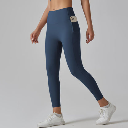High-Waist Stretch Active Leggings with Side Pocket