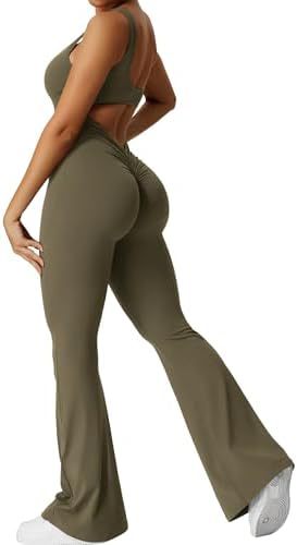 Women’s Bodycon Sleeveless Flared Active Jumpsuit