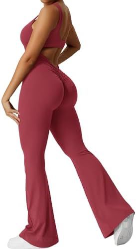 Women’s Bodycon Sleeveless Flared Active Jumpsuit