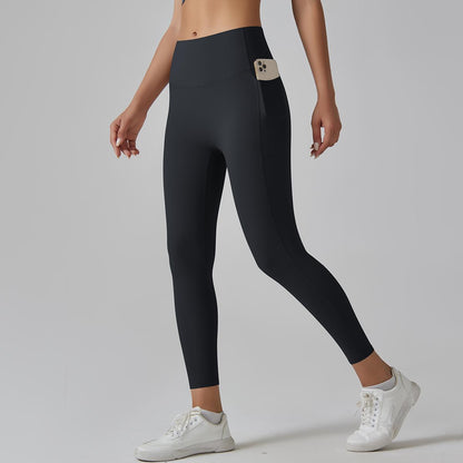 High-Waist Stretch Active Leggings with Side Pocket