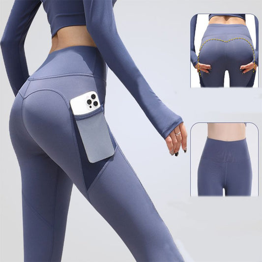 High-Rise Heart-Contour Active Leggings with Mesh Tech Pocket