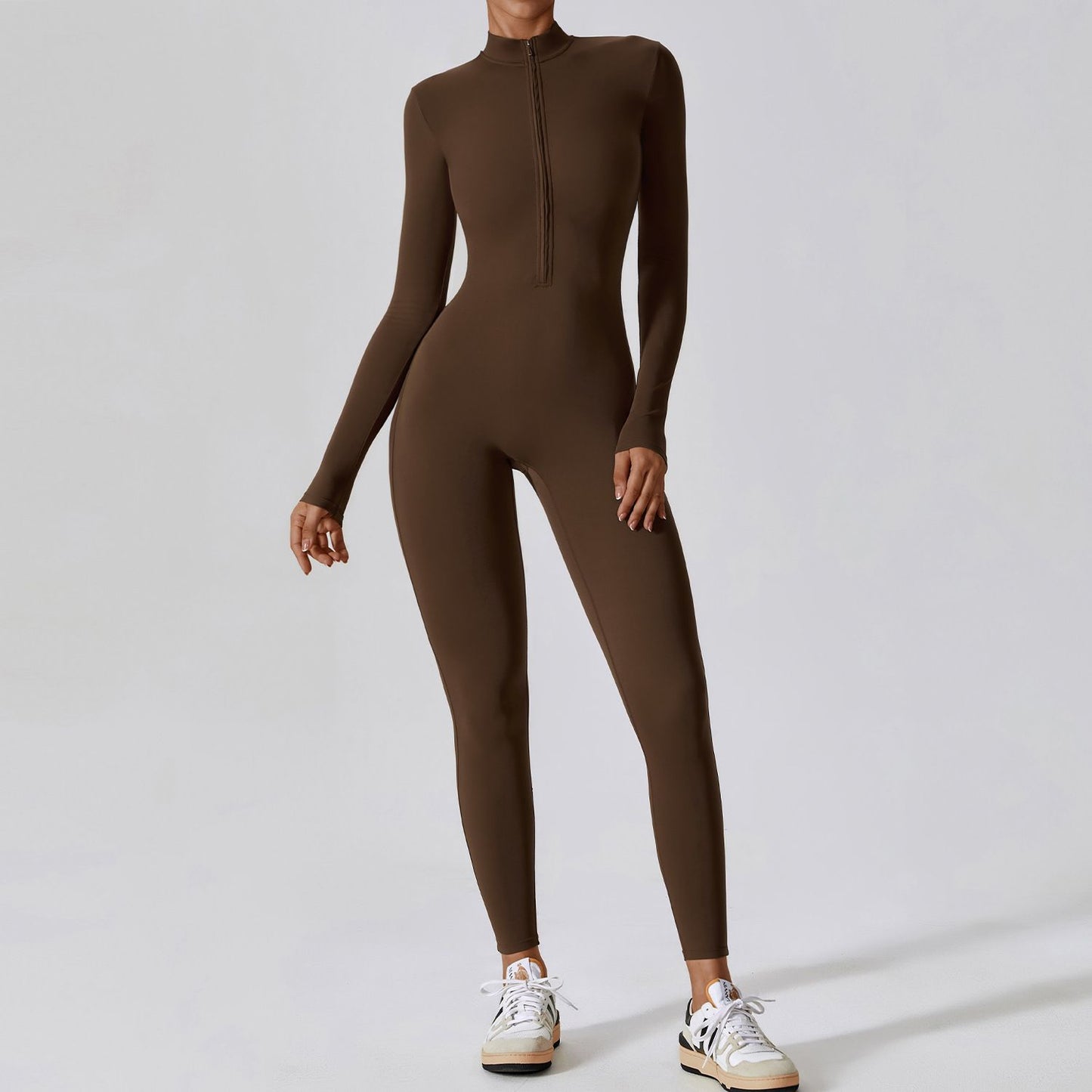 Long-Sleeve Active Jumpsuit | Zip-Front Performance Wear