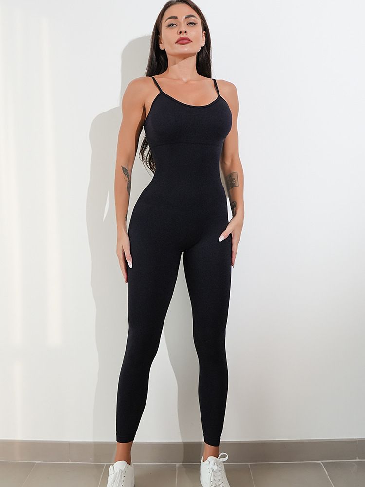 Women’s Body Fit Sleeveless Jumpsuit – Stretchy Fitness &amp; Activewear