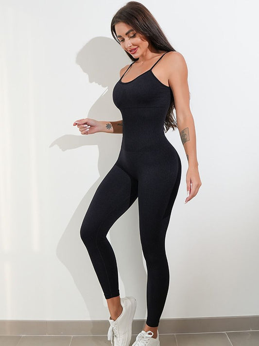 Women’s Body Fit Sleeveless Jumpsuit – Stretchy Fitness &amp; Activewear