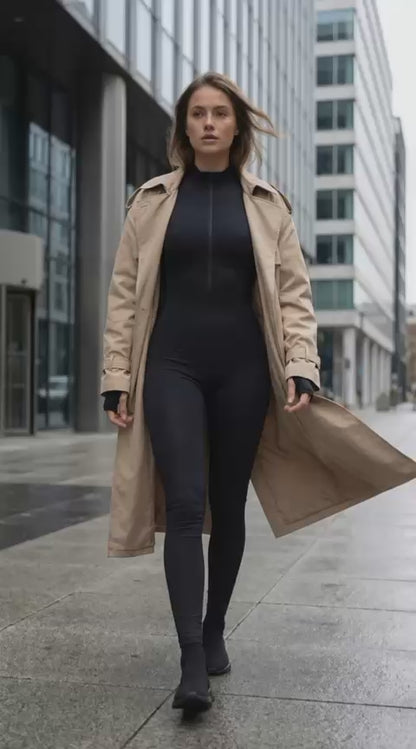 Long-Sleeve Active Jumpsuit | Zip-Front Performance Wear